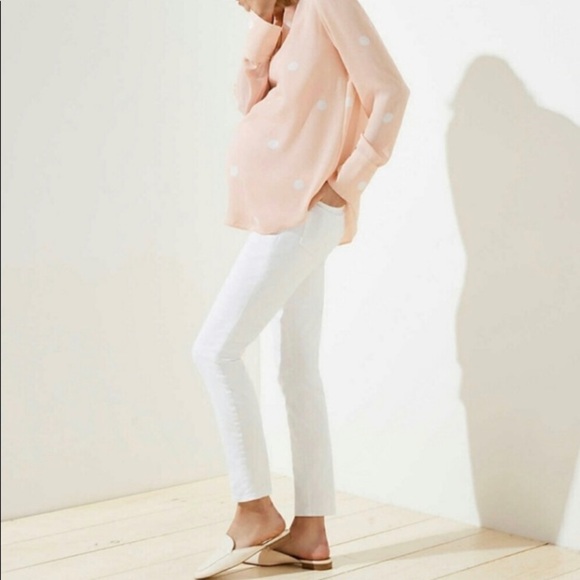 LOFT petites maternity white skinny jeans - Picture 1 of 10
